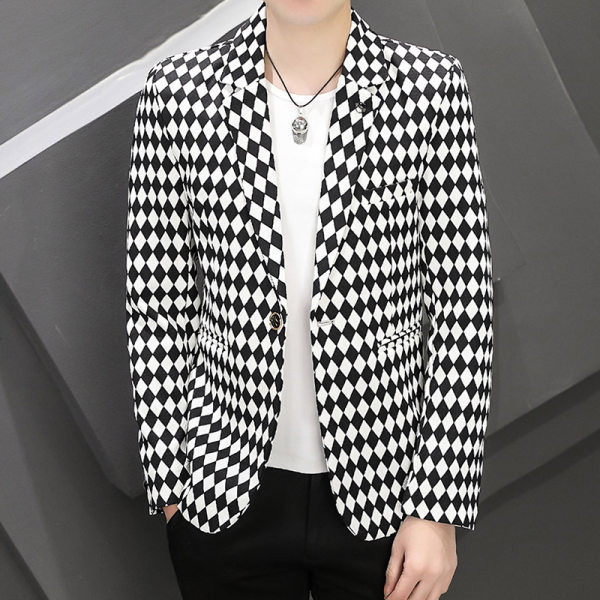 Sacou elegant pentru barbati cu figuri in doua culori