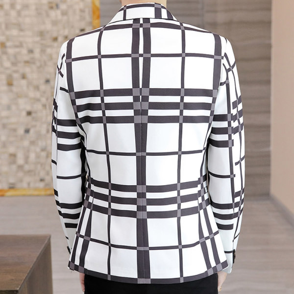 Moderni karirani muški sako s džepom i gumbima