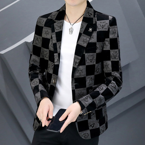 Dviejų spalvų vyriškas švarkas su kišene