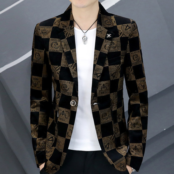 Dviejų spalvų vyriškas švarkas su kišene