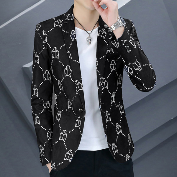 Ležerna muška tanka jakna s printom