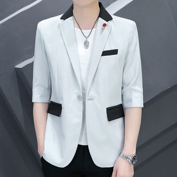 Vyriškas švarkas su dekoratyviniu elementu ir kišene