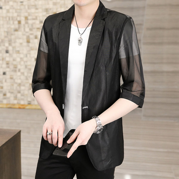 Vyriška juodai balta striukė su kišene