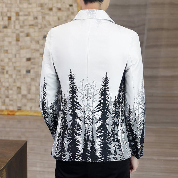 Laisvalaikio vyriškas švarkas su gėlių motyvais