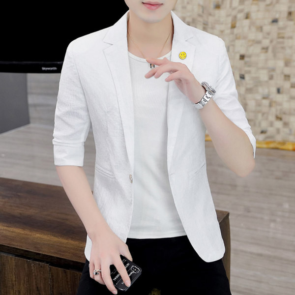 Jachetă modernă pentru bărbați cu mâneci 3/4 și închidere cu nasturi