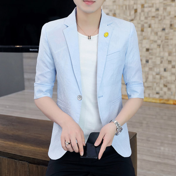 Jachetă modernă pentru bărbați cu mâneci 3/4 și închidere cu nasturi