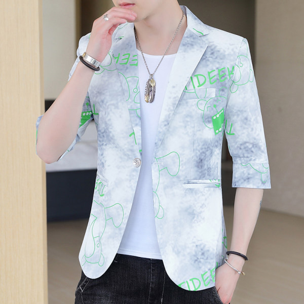 Vyriška striukė su raštu ir 3/4 rankovėmis