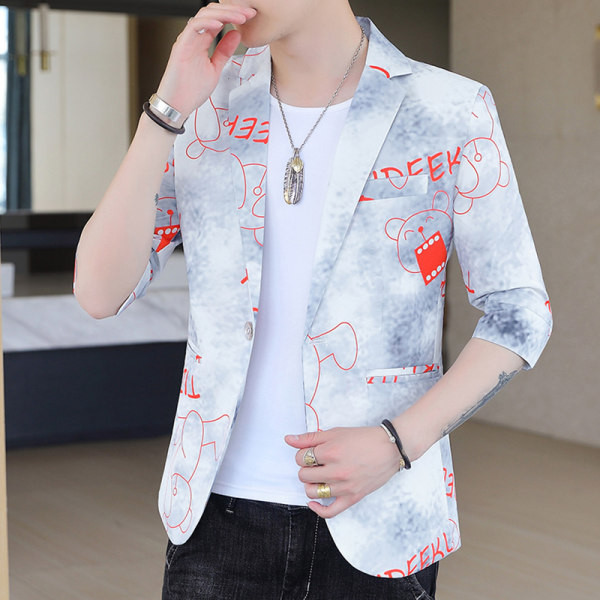 Vyriška striukė su raštu ir 3/4 rankovėmis