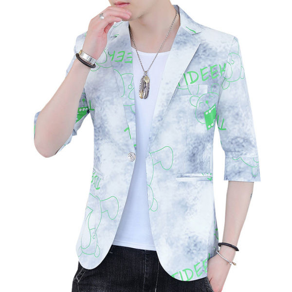 Vyriška striukė su raštu ir 3/4 rankovėmis