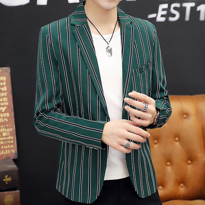 Muški prugasti sako s V-izrezom