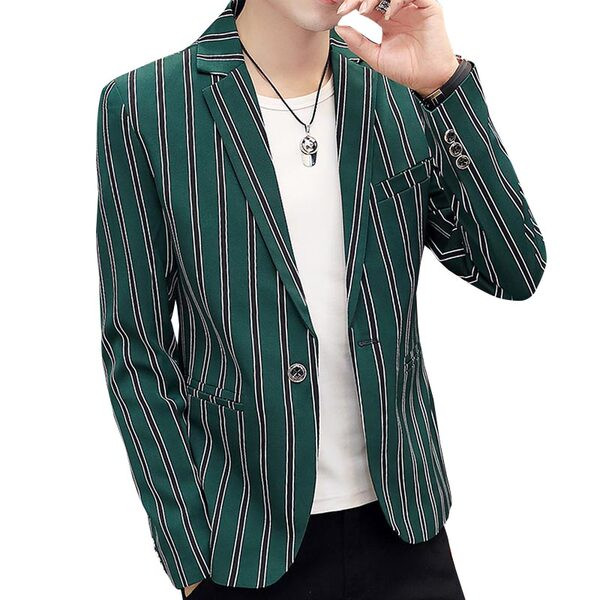 Muški prugasti sako s V-izrezom