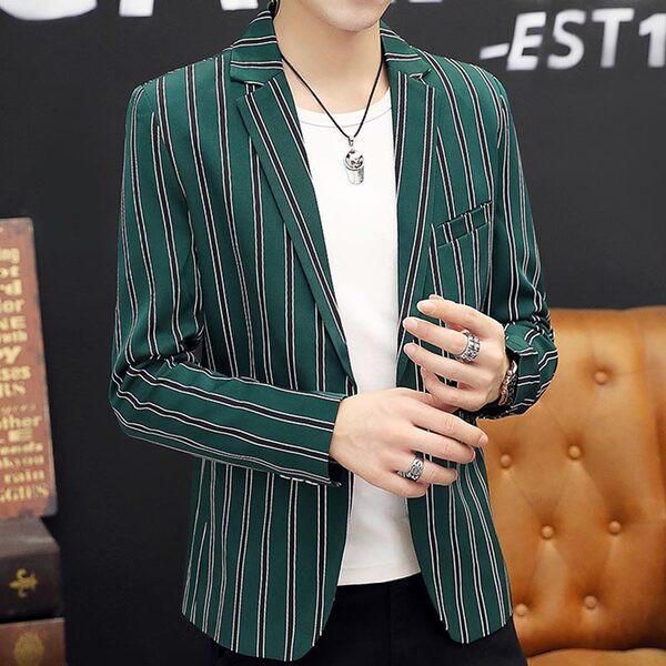 Muški prugasti sako s V-izrezom