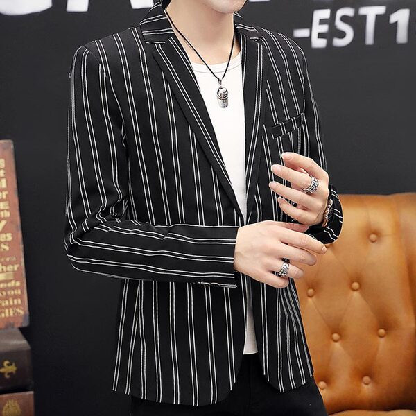 Muški prugasti sako s V-izrezom