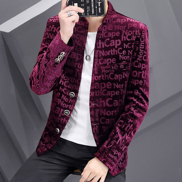 Moderna jednobojna muška jakna s printom