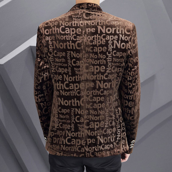 Moderna jednobojna muška jakna s printom