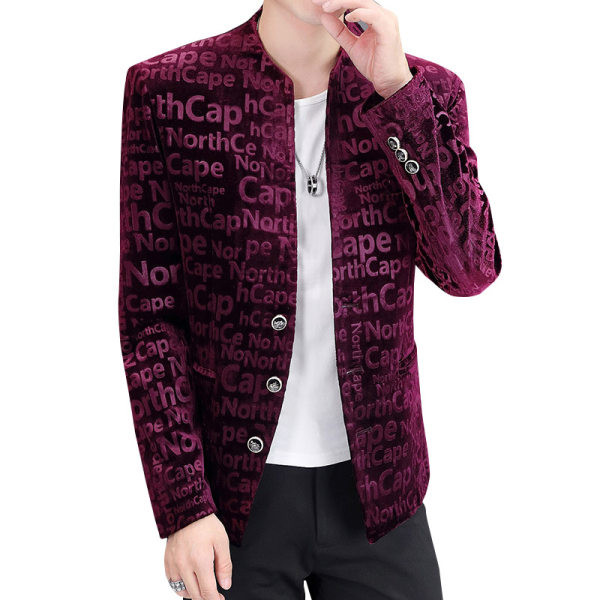 Moderna jednobojna muška jakna s printom