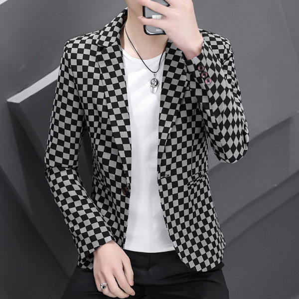 Dviejų spalvų vyriškas švarkas su kišene