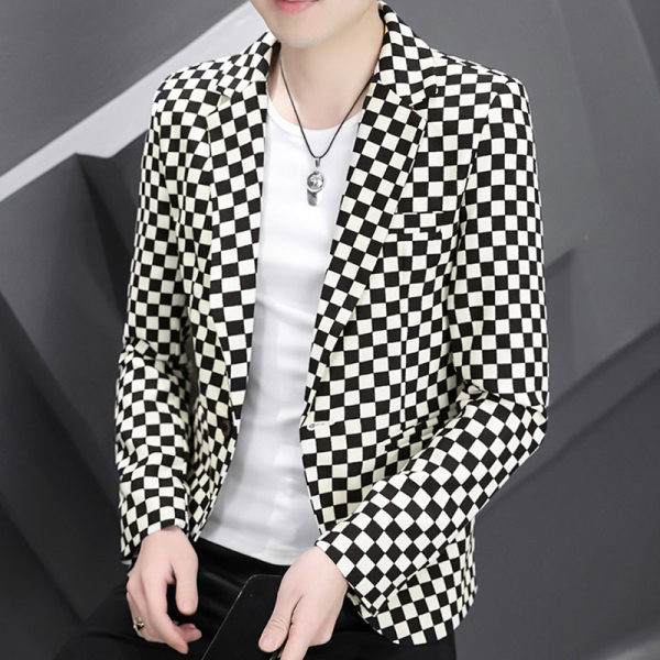 Dviejų spalvų vyriškas švarkas su kišene