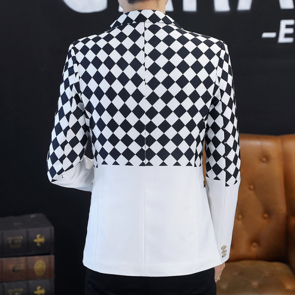 Trijų spalvų vyriškas švarkas su kišene