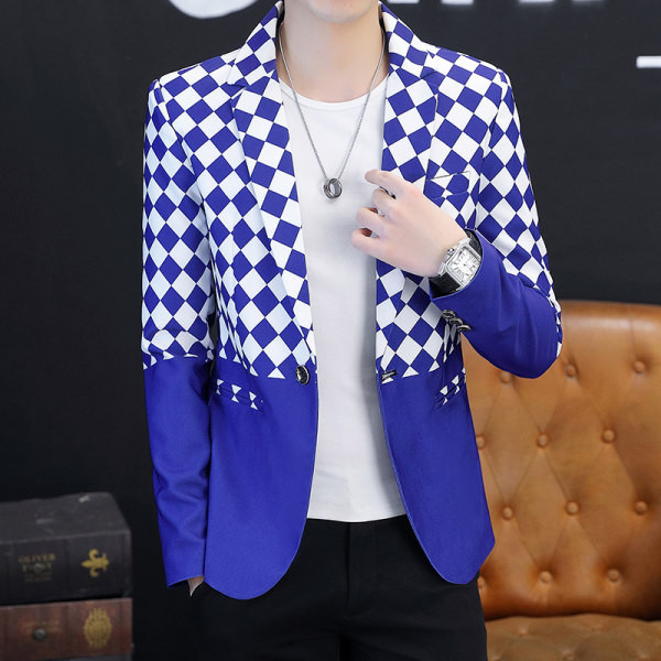 Trijų spalvų vyriškas švarkas su kišene