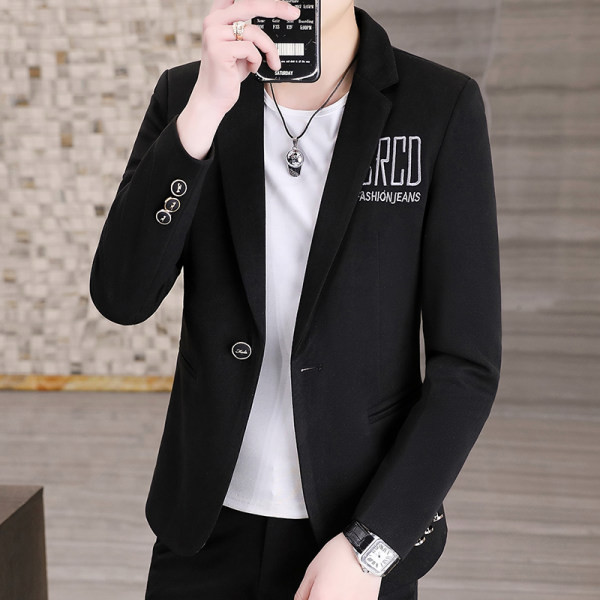 Muška jakna s izvezenim natpisom i džepom
