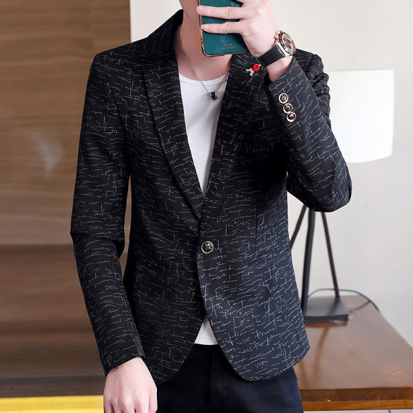 Pripijena muška jakna s printom