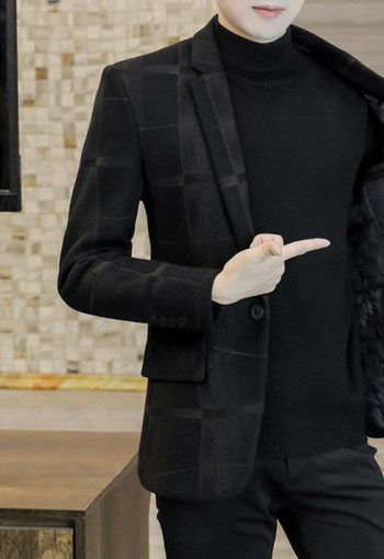 Мъжко модерно сако с дълъг ръкав и закопчаване с копче