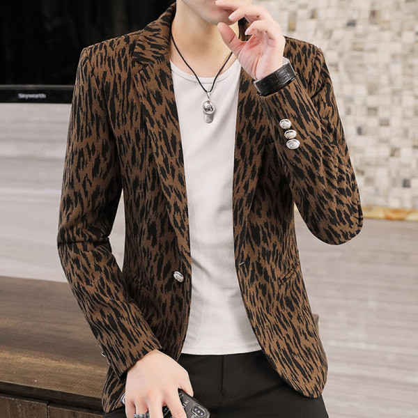 Geaca barbatesta cu animal print in doua culori