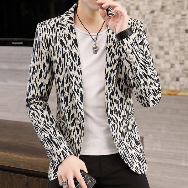 Geaca barbatesta cu animal print in doua culori