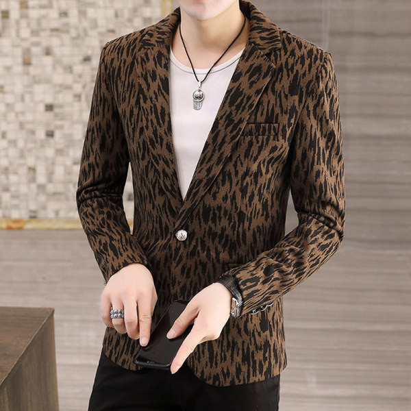 Geaca barbatesta cu animal print in doua culori