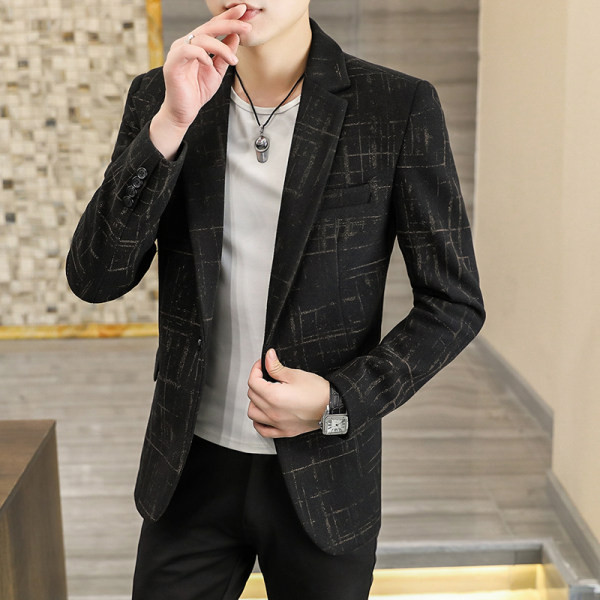 Geaca neagra pentru barbati cu nasturi si buzunar