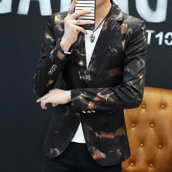 Ανδρικό  σακάκι  με στάμπα και πέτο