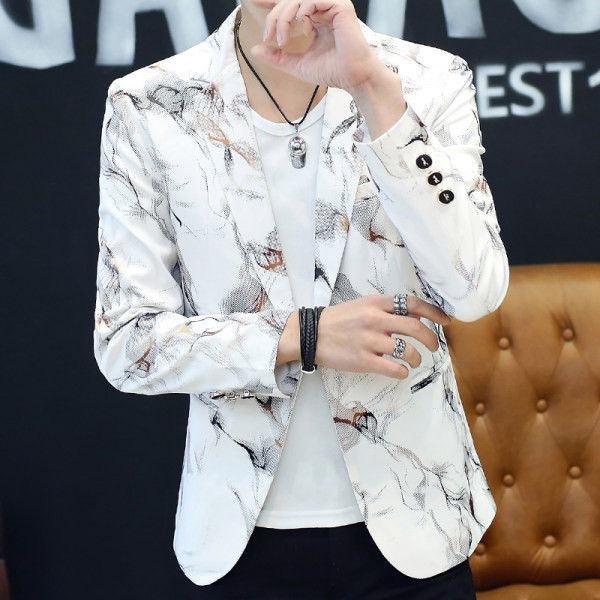 Ανδρικό  σακάκι  με στάμπα και πέτο