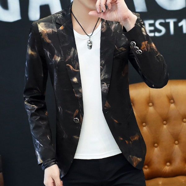 Ανδρικό  σακάκι  με στάμπα και πέτο