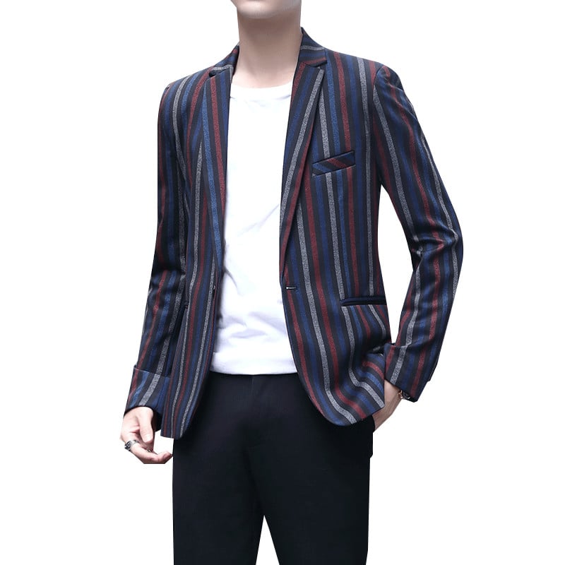 Ανδρικό μακρυμάνικο  σακάκι  με ρίγες