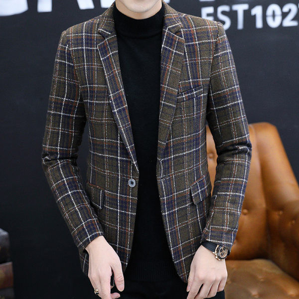 Geaca in carouri de toamna - model montat pentru barbati