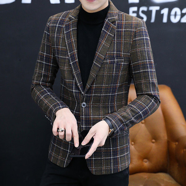 Geaca in carouri de toamna - model montat pentru barbati