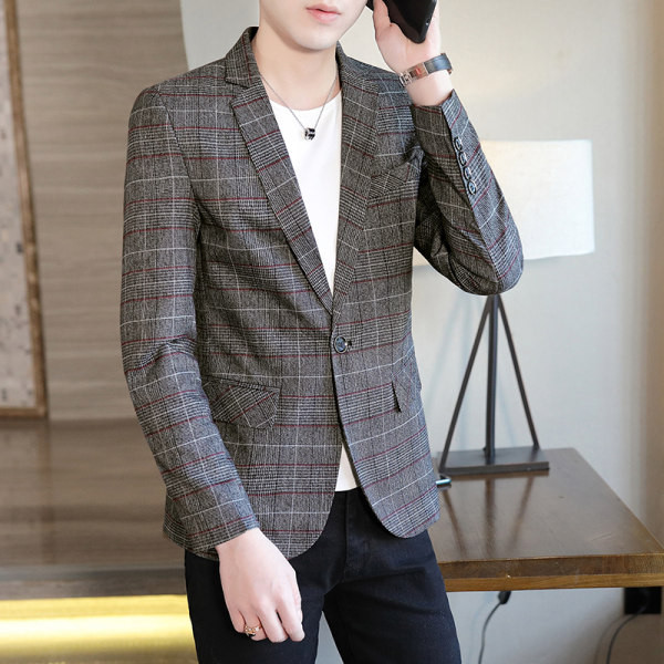 Geaca gri pentru barbati eleganta cu maneca lunga