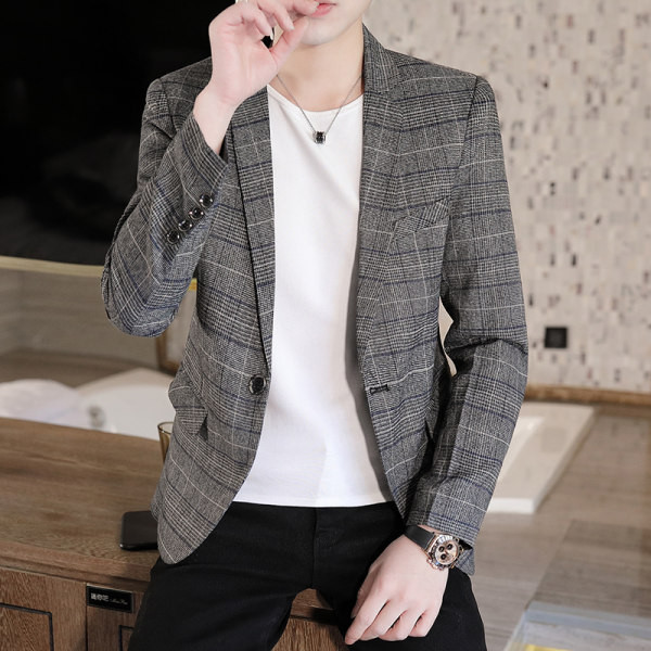 Geaca gri pentru barbati eleganta cu maneca lunga