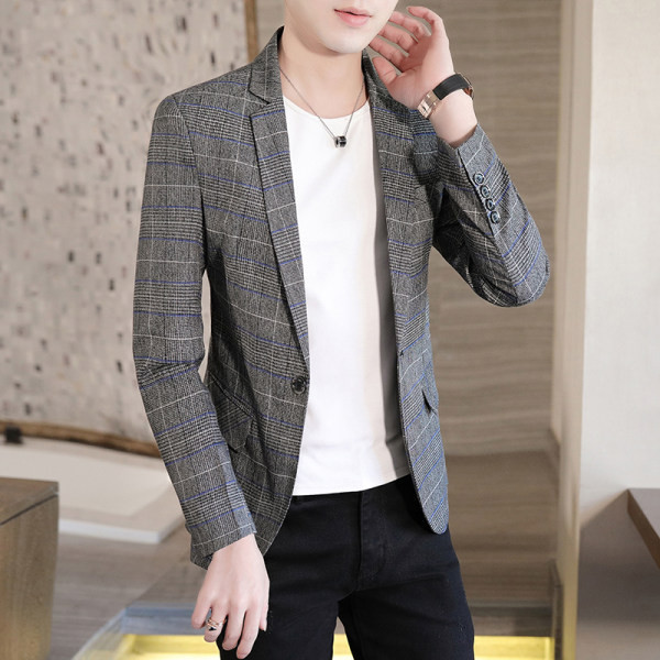 Geaca gri pentru barbati eleganta cu maneca lunga