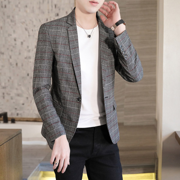 Geaca gri pentru barbati eleganta cu maneca lunga