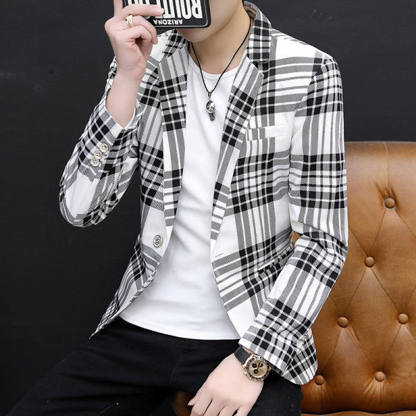 Daug spalvų vyriškas languotas švarkas