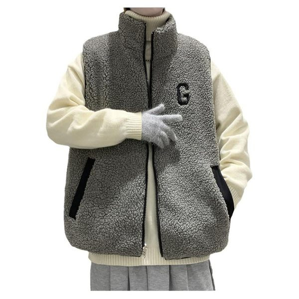 Vestă pentru bărbați cu două fețe și buzunar