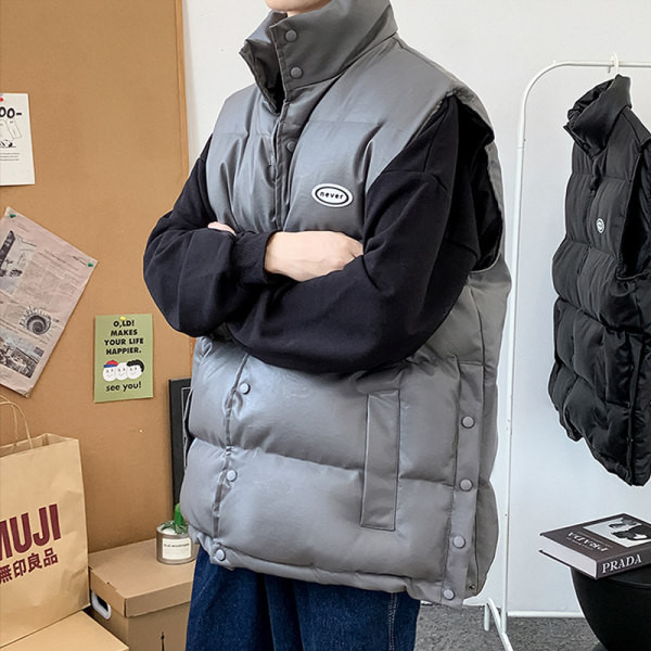 Vesta de barbati model nou cu guler inalt - trei culori