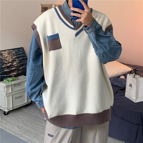 Široki muški prsluk bez kopčanja