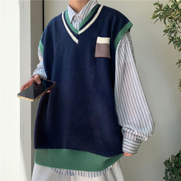 Široki muški prsluk bez kopčanja