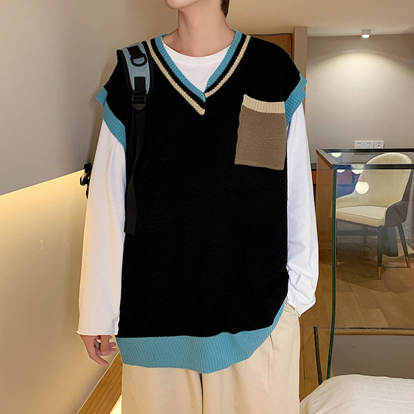 Široki muški prsluk bez kopčanja