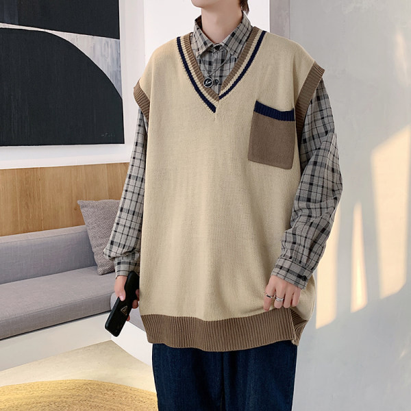 Široki muški prsluk bez kopčanja