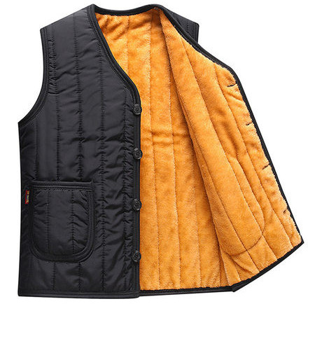 Vestă casual pentru bărbați, cu căptușeală caldă și închidere cu nasturi