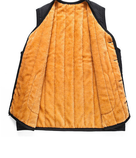 Vestă casual pentru bărbați, cu căptușeală caldă și închidere cu nasturi